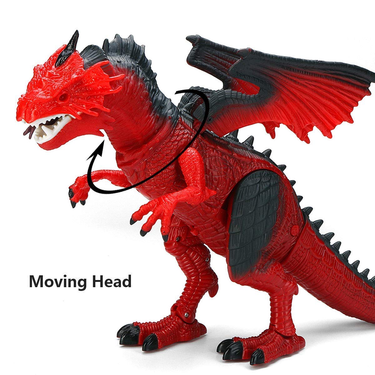 Fire Dinosaur Dragon Planet Remote Handled R/H Walking Dinosaur